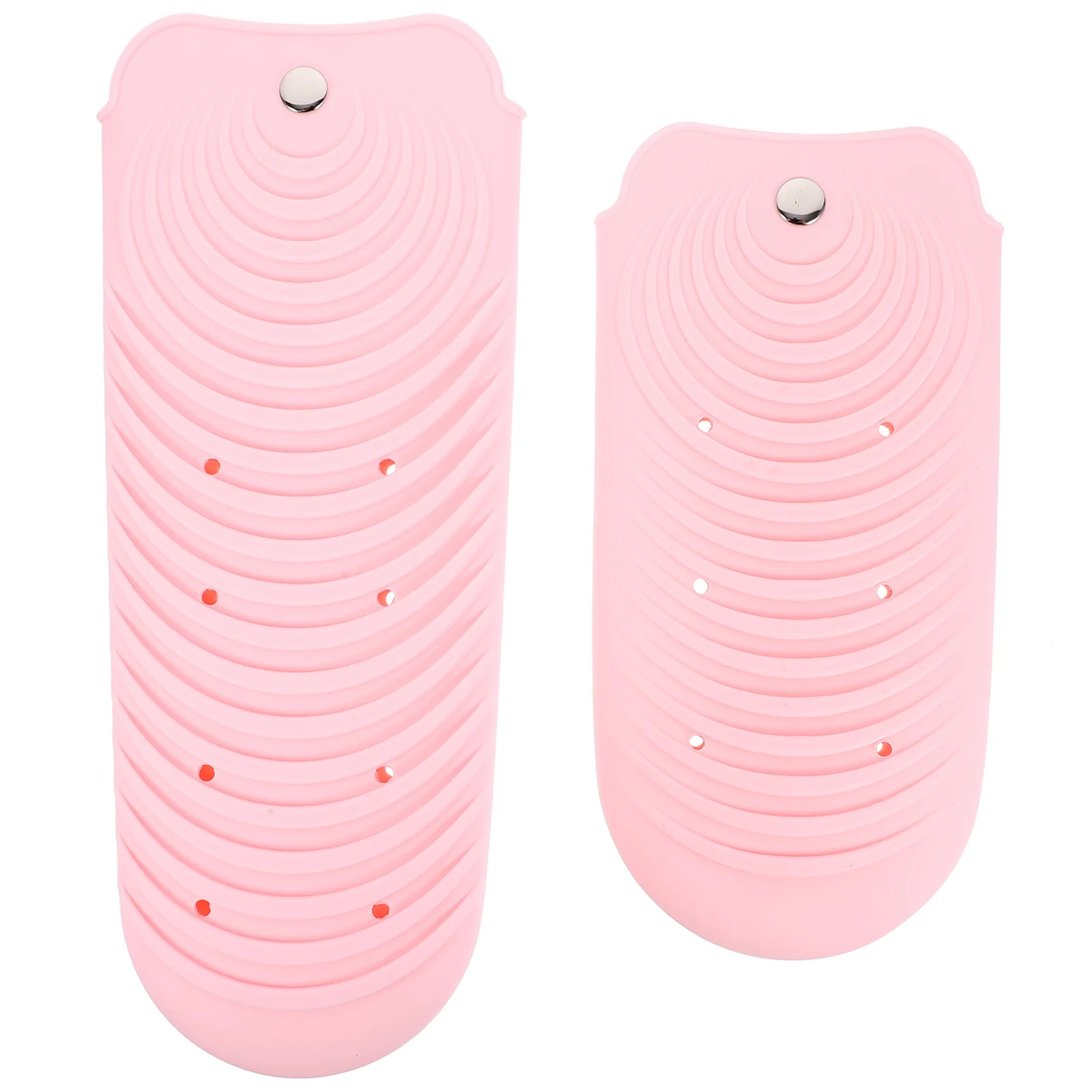 

2Pcs Heat Heat Insulation Mat Mat Protective Hair Curler Cover Straightener Storage Silicone Button Pad For Hair Tools