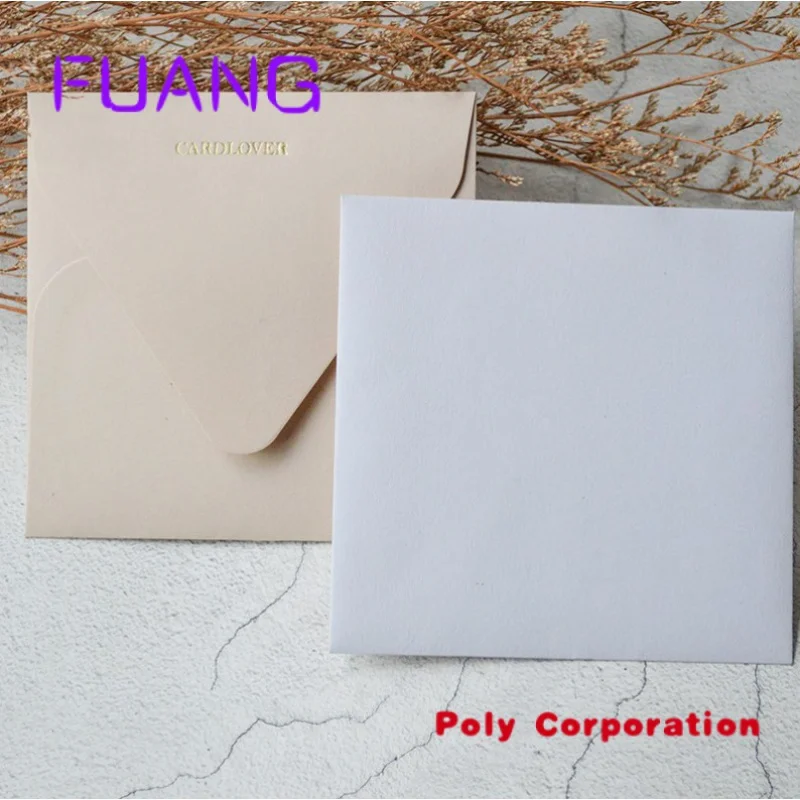 Custom  Manufacture Custom Pearl Paper Luxury Invitation Gold Foil Stamping Envelope Print