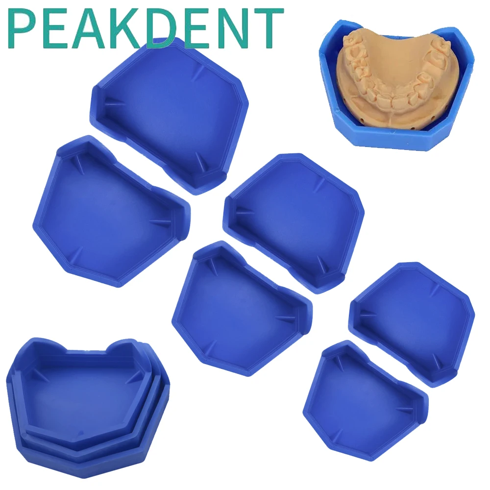 

6Pcs/set Dental Model Base Set 3 Sizes Dentistry Mold Plaster Base Denture Tray Dental Lab Former Tools Kit