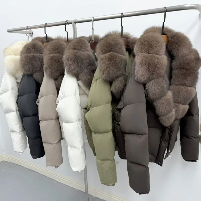 2025, Winter, neue Damen-Daunenjacke mit Kapuze, Y2K, hochwertige Mode, lässig, dick, warm, Gänsedaunenmantel mit Daunenhandschuhen