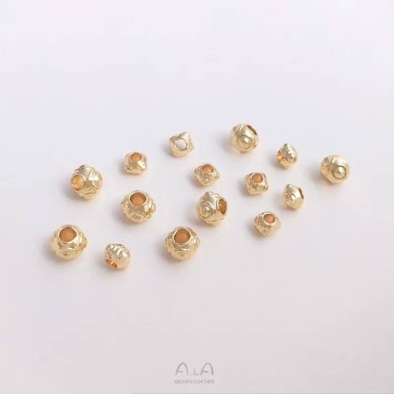 14K Gold Color Four-corner Loose Beads Dragonfly Eye Beads DIY Handmade Beaded Bracelets Necklaces Accessories Jewelry Materials