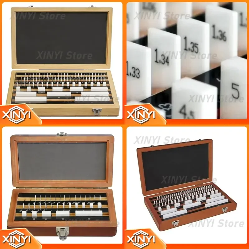 112pcs Ceramic Steel Rectangular Slip Gauge Caliper Gauge Block Set Micrometer Block Gauge Set for Precision Measurement