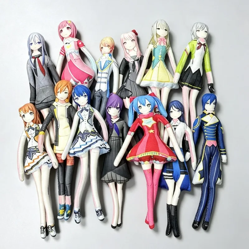 28cm Project Sekai Kanade Plush Doll with Poseable Inner Frame, Perfect Music Theme Figure for Room Decor