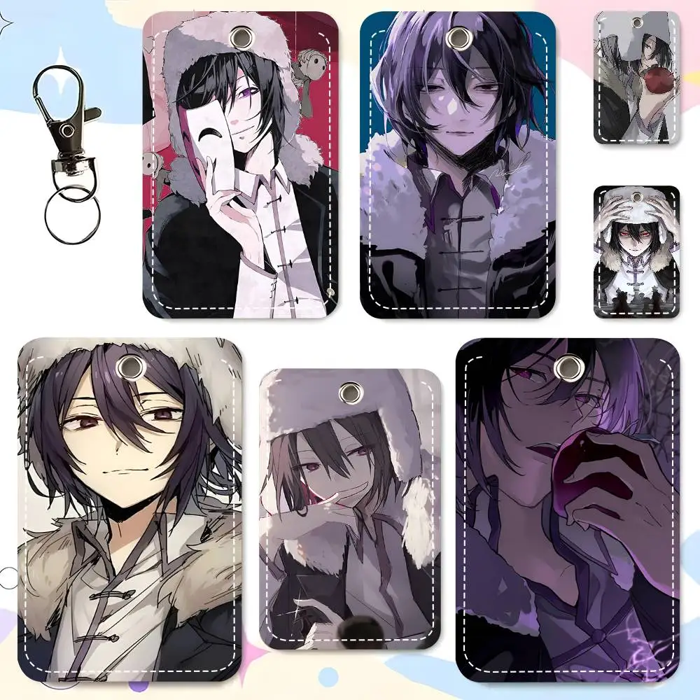 1pc Anime Fyodor D From B-Bungo Stray Card Case Keychain Access Card Bag Key Tag Ring Leather Card Holder Key Ring Access