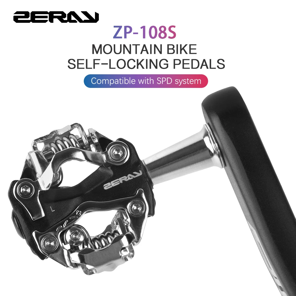 ZERAY MTB Pedals 108S Self-locking Mountain Bike SPD Pedal Bicycle Bearing Left and Right Pedales Cycling Parts