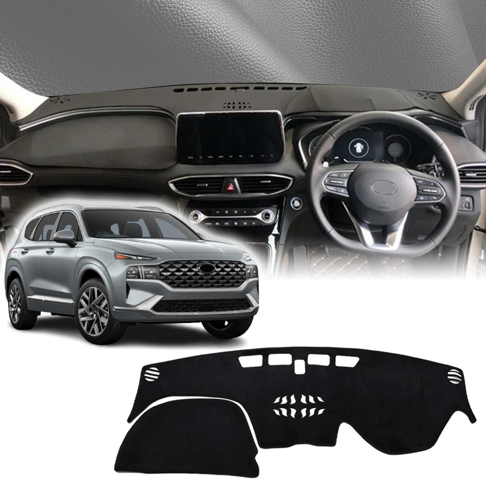 

fit for Hyundai Santa Fe Santafe 2019 2020-2023 Car Accessories Protective Carpet Dashmat Dashboard Cover Pad DashMat Sunshade