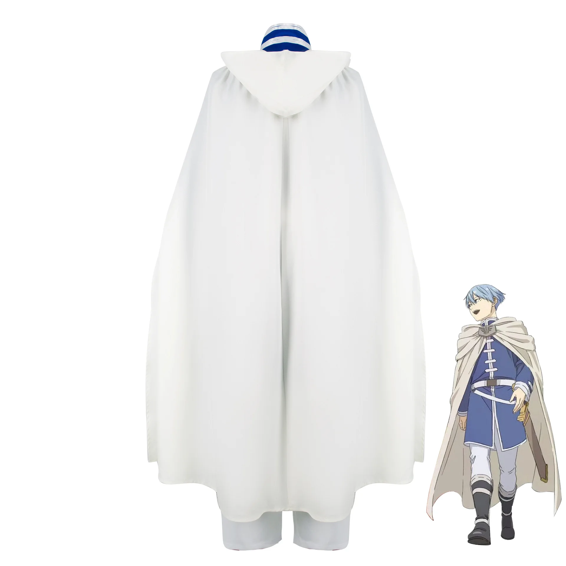 Himmel Cosplay Costume pour hommes, Frieren Anime, Cheveux courts bleus, Everak, Uniforme de carnaval, Halloween trempé pour hommes