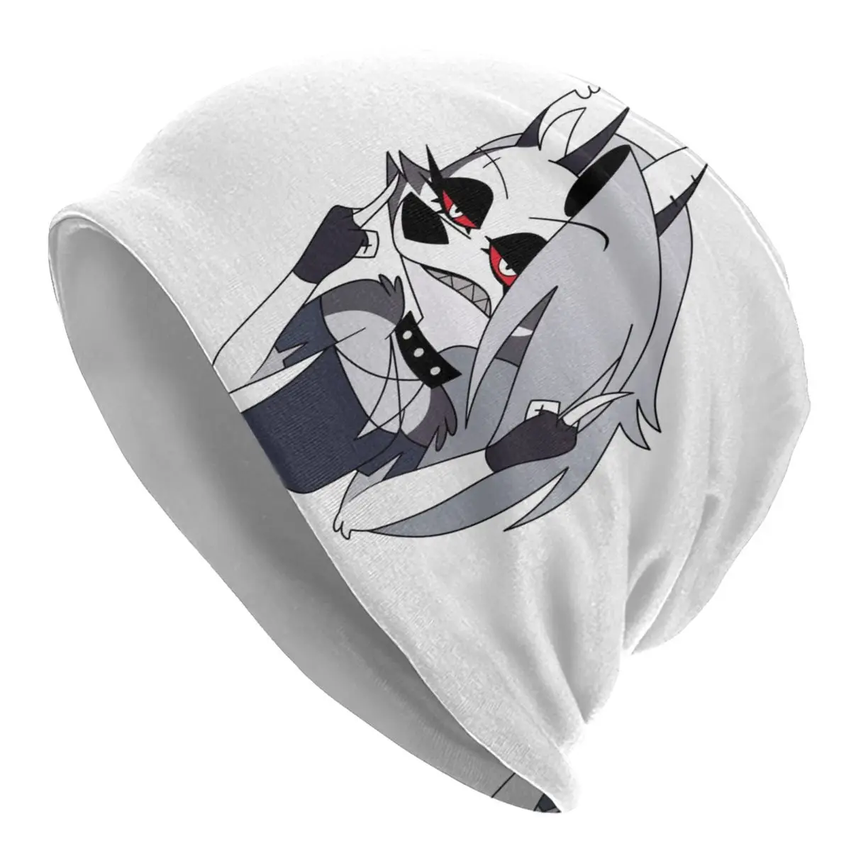 

Helluva Boss Loona Men Women Adult Beanies Caps Knitting Bonnet Hat Warm Fashion Autumn Winter Outdoor Skullies Hats