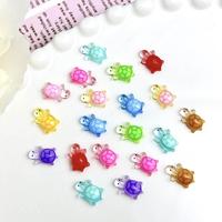20PCS Transparent Cute Turtle Nail Charms Cartoon Mini Color Turtle Resin Nail Art Accessories for Making DIY Nails Decorations
