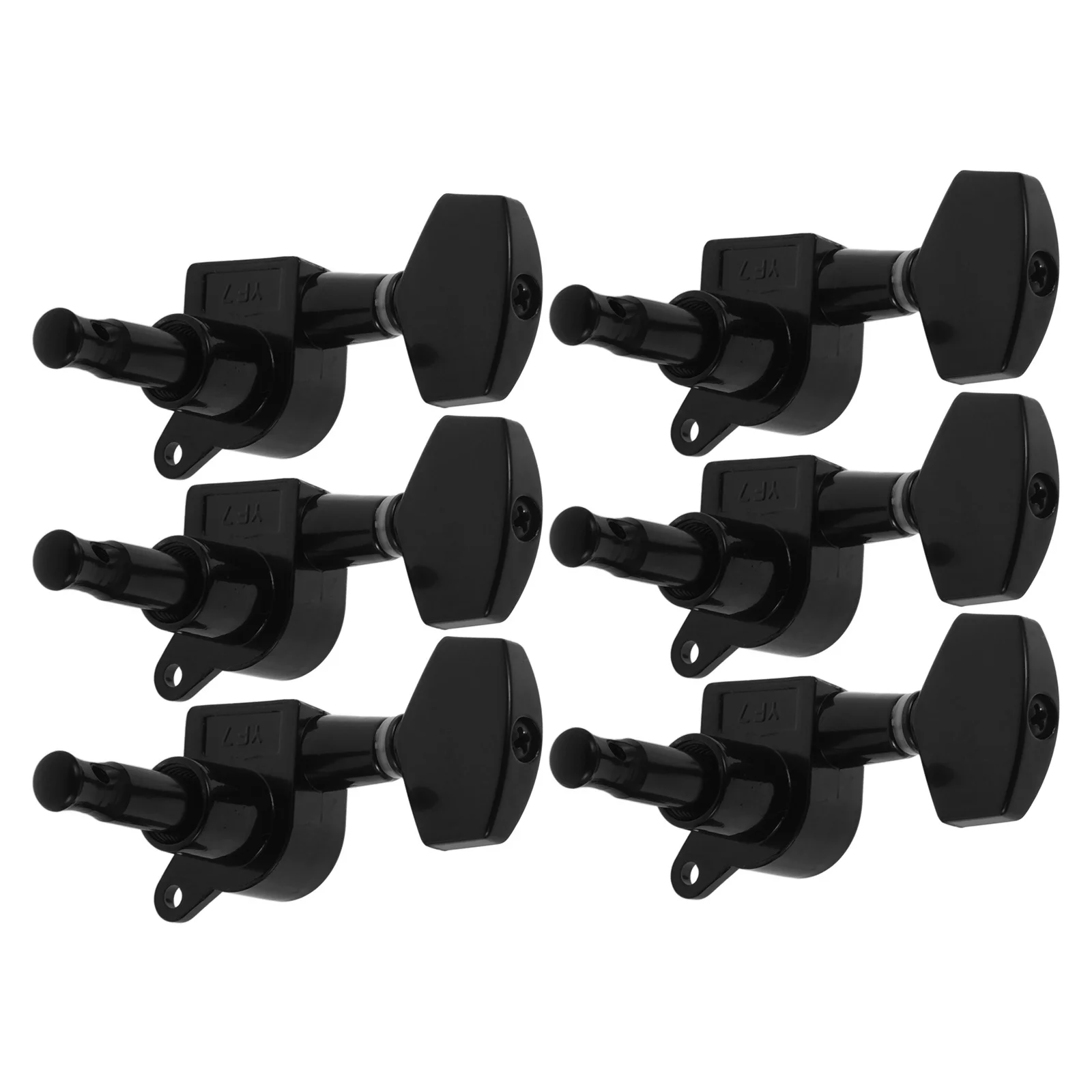 

6pcs Guitar Tuning Machines Black Locking Tuners For Acoustic Electric Wooden Guitars Large Handle Precise Tuning Full Closed