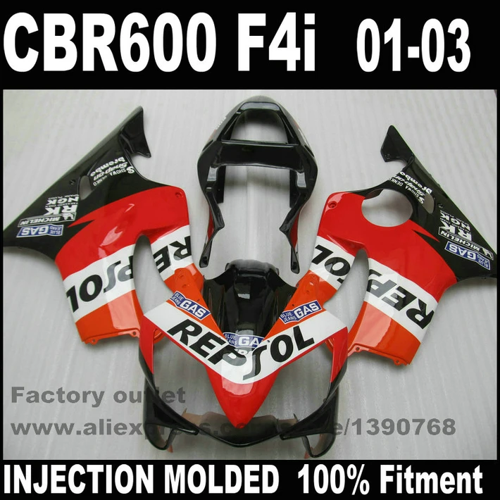 

Обтекатели мотоцикла для HONDA ZXMT, форма CBR 600 F4i 01 02 03 CBR600 2001 2002 2003, красный, черный комплект обтекателей REPSDZ RE56