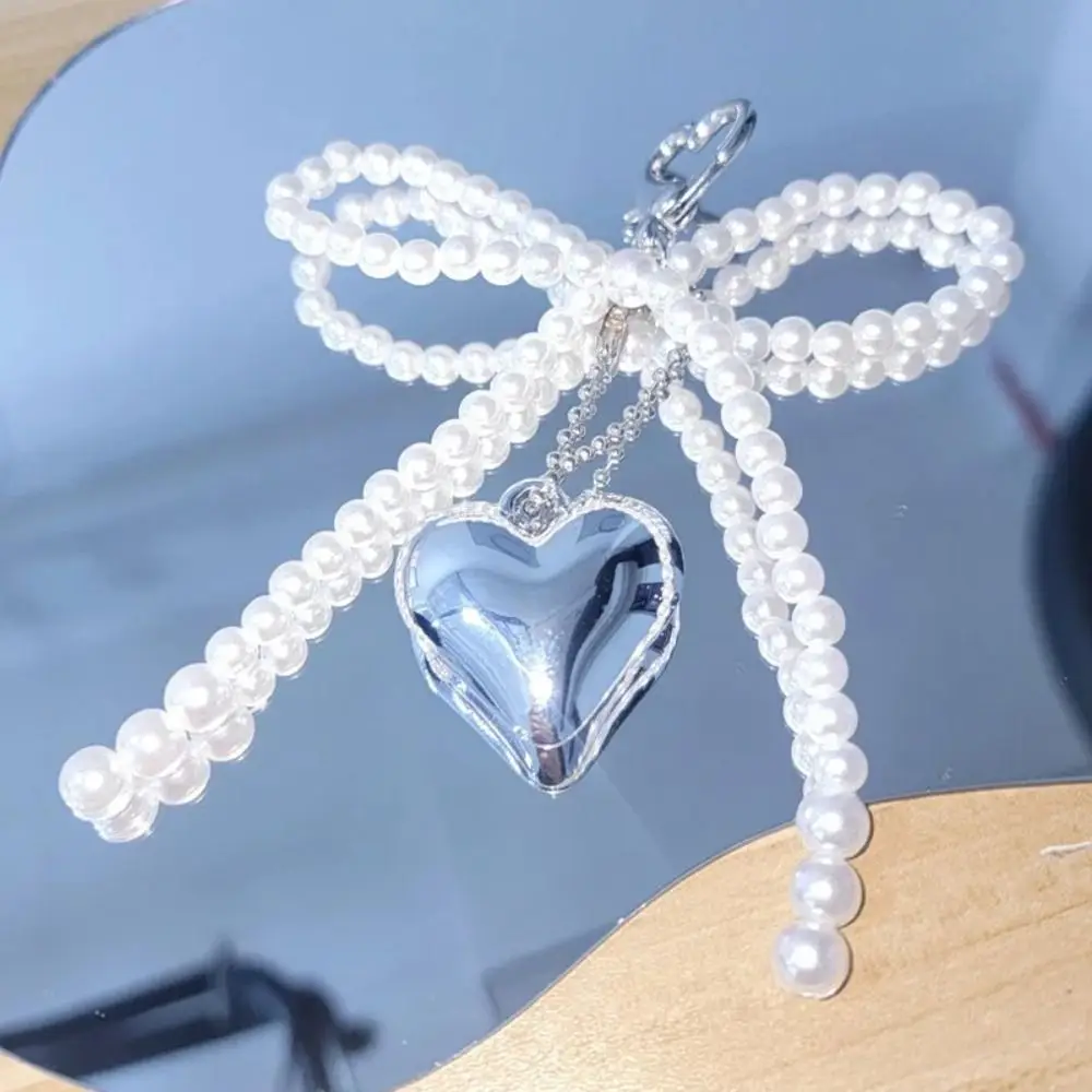 سلسلة مفاتيح من الخرز المضحك ، حلقة مفاتيح على شكل قلب من كلوريد البولي فينيل ، سحر حقيبة الظهر ، ديكور معلق على شكل حقيبة كاواي ، حقائب وهواتف