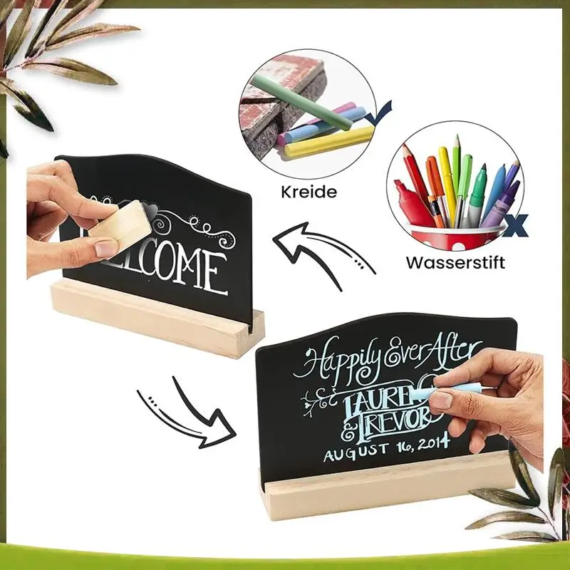 New-12 Mini Chalkboard With Stand, Small Blackboard Wooden Signs For Labelling, Mini Board Set, Place Cards, Price Tags