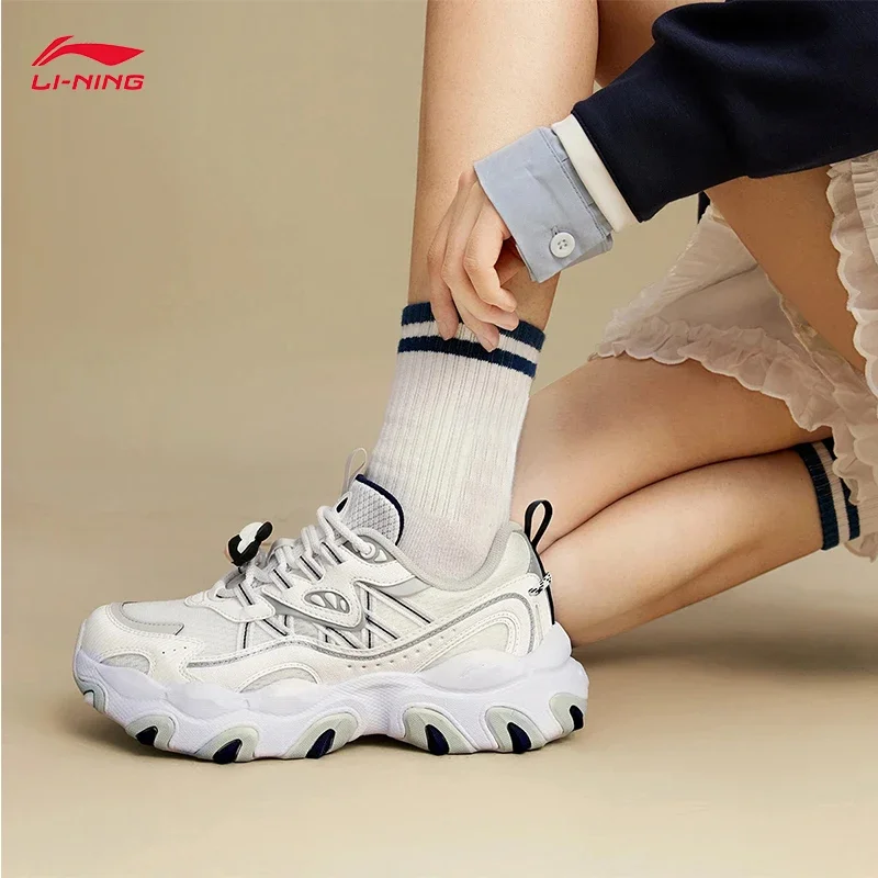 

LI-NING X-CLAW LITE 3, женская обувь для образа жизни, модные классические повседневные удобные кроссовки на толстом каблуке AGCV044