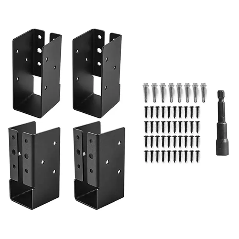 

ABBY-Concealed Flanges For 2X4in Swing Concealed Joist Hangers 4 Pcs Outdoor Trim Mount For 2X4in