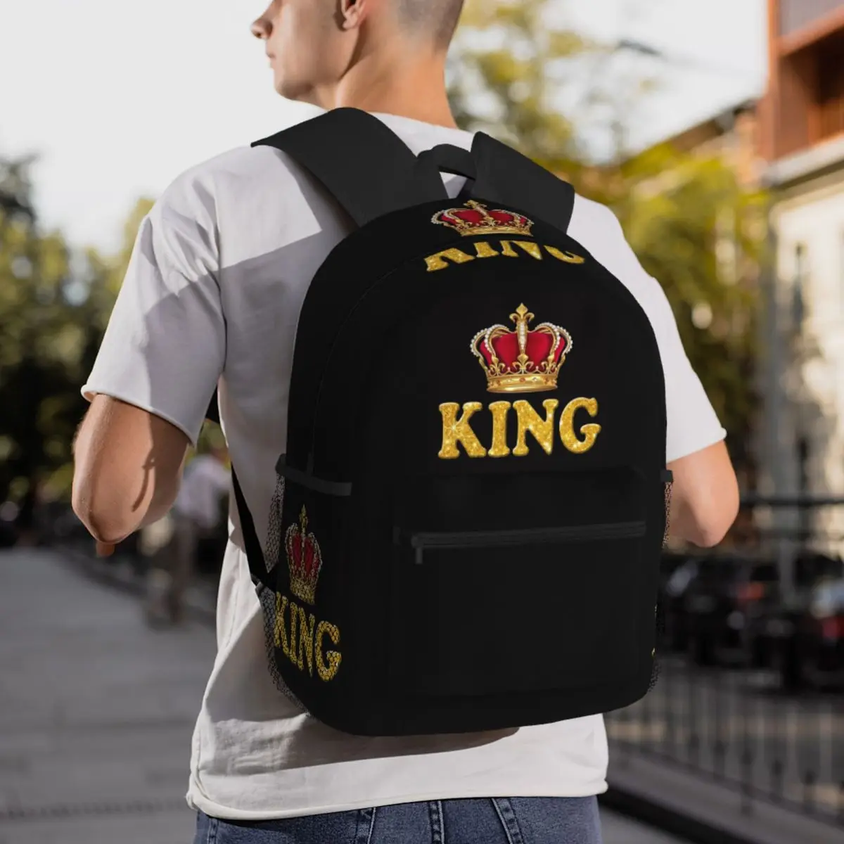 Queen King 11 Backpack Student BookBag Children School Bag Computer Shoulder Bags for Men Women