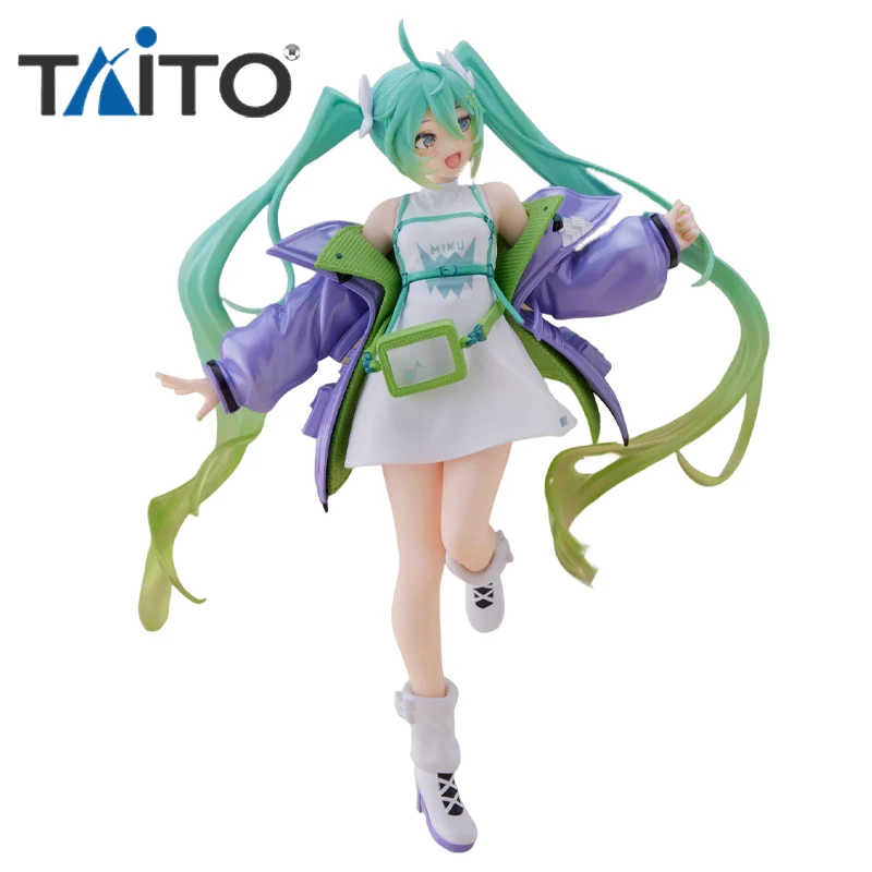 

Оригинальная аниме-фигурка TAITO VOCALOID Hatsune Miku, милая, кавайная, модная, ПВХ упакованная модель, кукла, орнамент, коллекционная игрушка