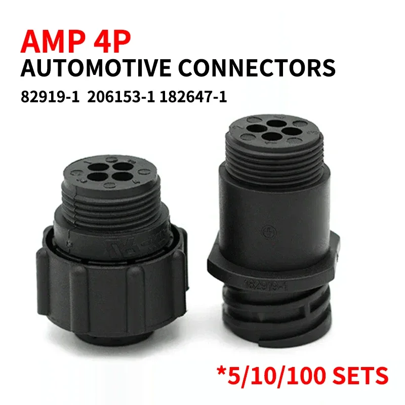 

5/10/100 sets 4 Pin AMP/TE type182919-1 206153-1 182647-1 auto sensor plug connector for SMEMA Car,4P plug with Pin