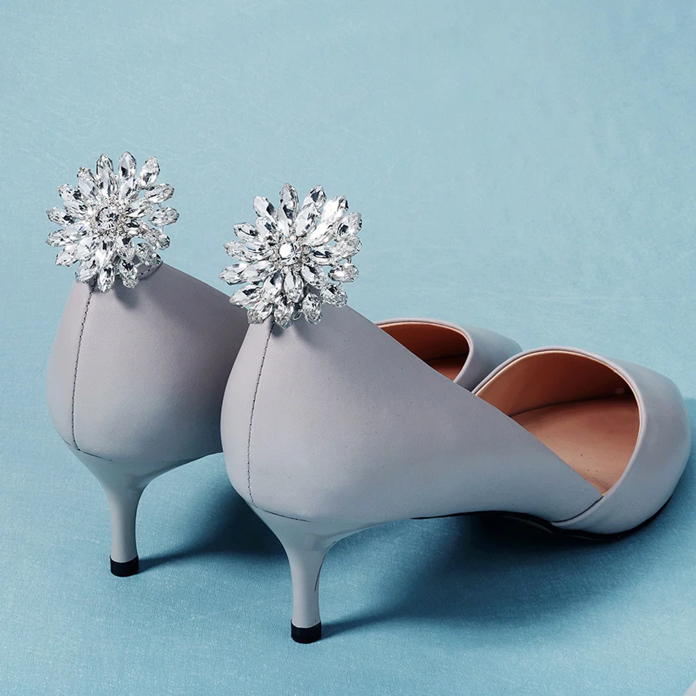 

1Pair Wedding Shoe Accessories Rhinestone Flower Shoe Clips High Heel Bride DIY Buckles for Daily Banquet Decoration