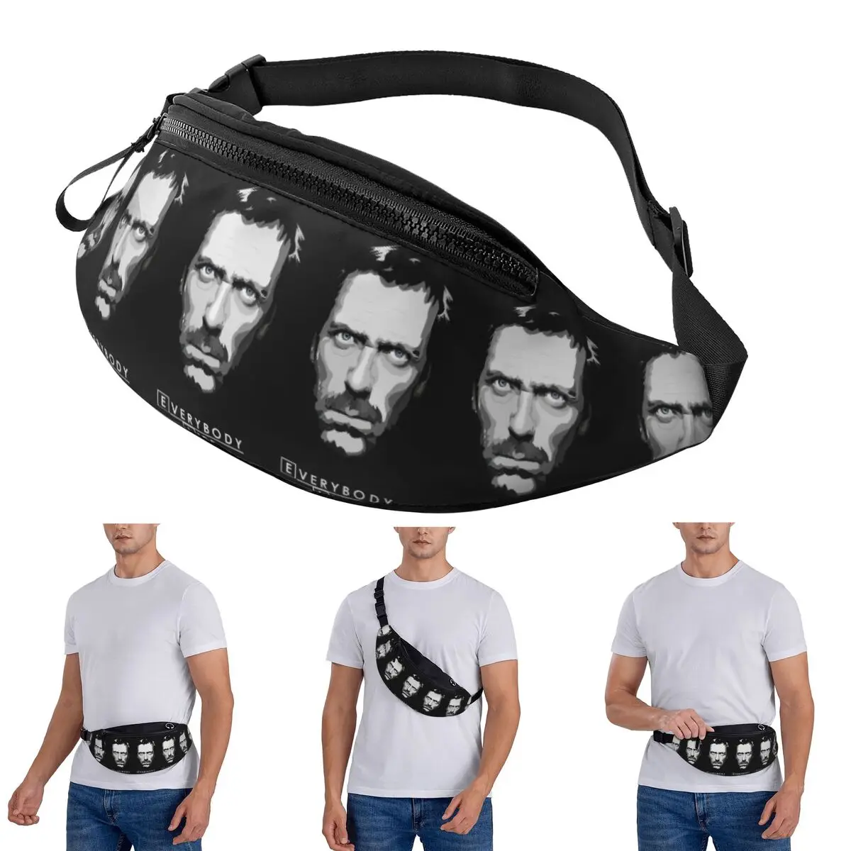 

Crossbody Waist Bag House MD Everybody Lies Men Women Fanny Pack Traveling Running Money Phone Pouch