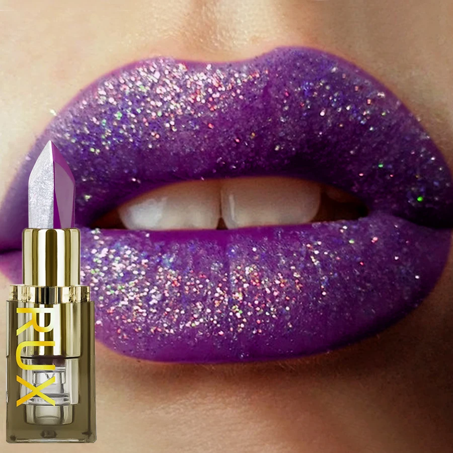 1PC Viola Glitter Rossetto bicolore Rosso Rosa Shimmer Rossetti Cosmetici Facile da usare Lip Tint Trucco coreano Lip Smalto Regali