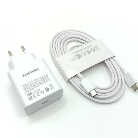 SAMSUNG 60W EU Type C Super Fast Charging Charger 3A 1.8M Cable For Galaxy S26 Ultra S25 S24 Z TriFol Tab S11 S10 S9 M47 A57 A37