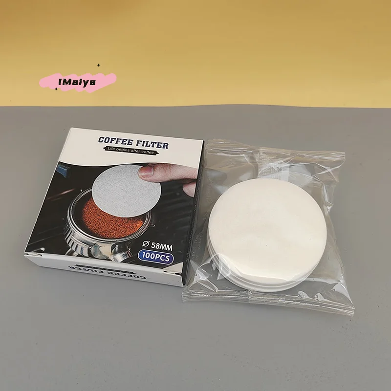 Picture 5: 100 Sheets round Coffee Filter Paper for Espresso Machines 51/53/58mm Portafilter Basket Compatible with Moka Pots