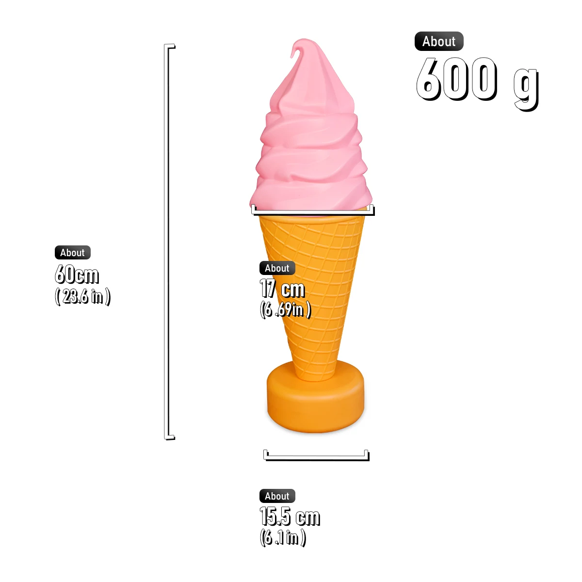60cm Ice Cream Model Lamp Ice Cream Dessert Shop Is a Tool to Attract Customers. Cream Advertising Mode - view 6