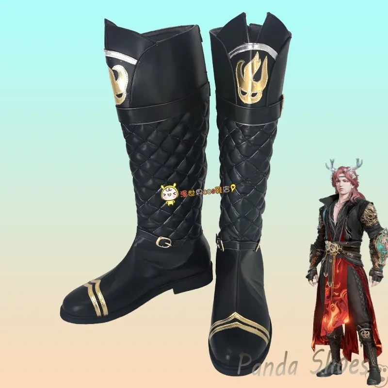 

Naraka Bladepoint Tarka Ji Cosplay Shoes Anime Game Cos Long Black Boots Tarka Ji Cosplay Costume Prop Shoes for Con Halloween