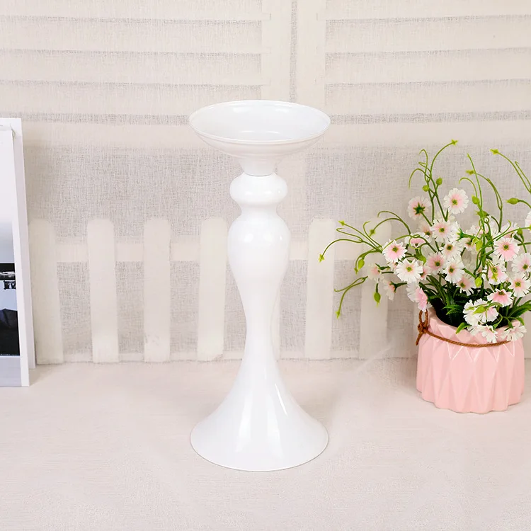 New White Gold Silver Candle Metal Candlestick Flower Stand Vase Table Centerpiece Event Rack Road Lead Wedding DIY Party Decora