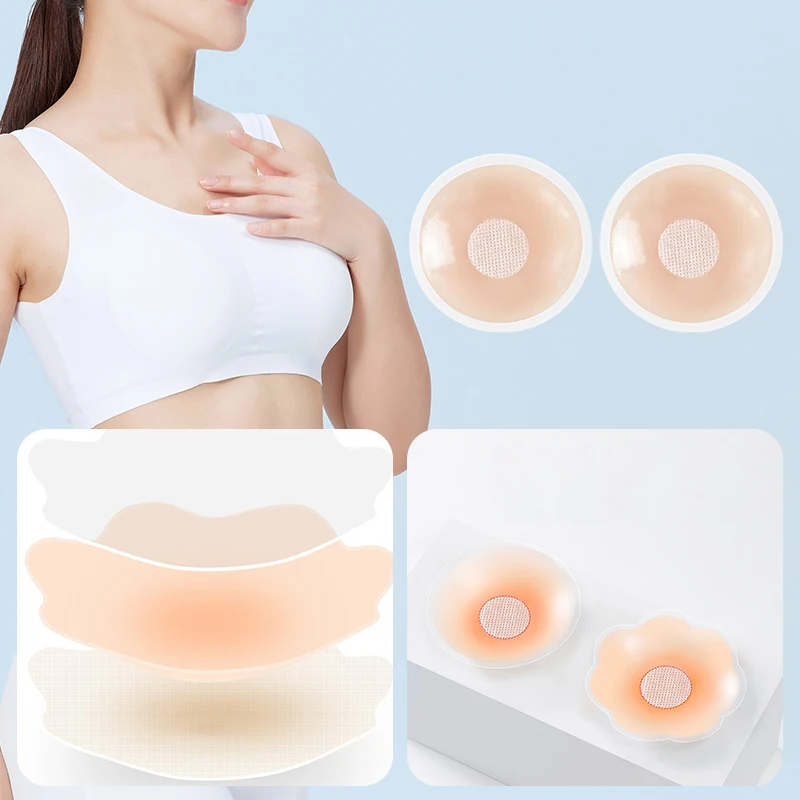 

1 Pair Cool Reusable Self Adhesive Silicone Lift Up Breast Nipple Cover Bra Pad Invisible Breast Petals for Party Dress