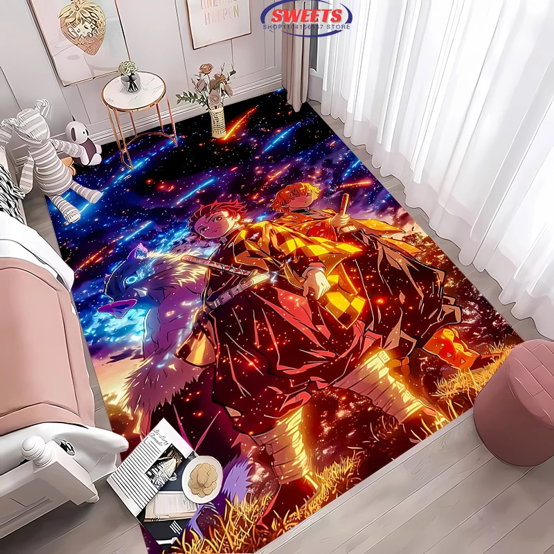 2025 Demon Slayer: Infinity Castle Carpet New Release!Anti-slip Rug for Living Room Bedroom,Bedside and Office Areas,Durable Mat