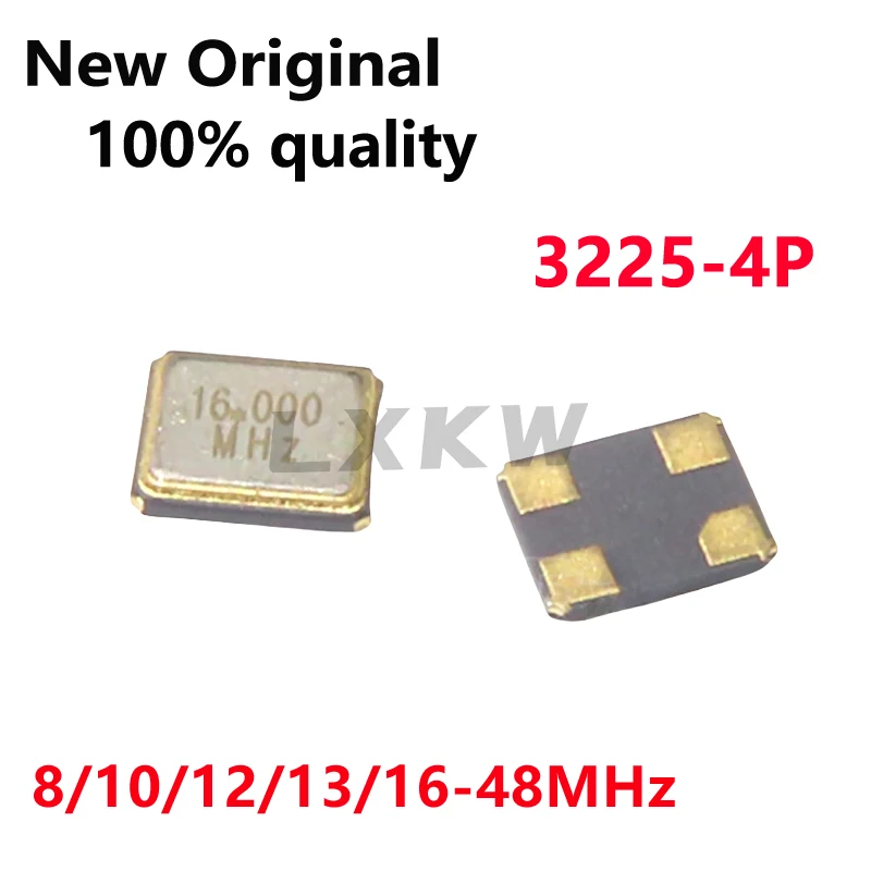 10 piezas 3225 SMD parche oscilador de cristal de cuarzo pasivo 8MHz 12MHz 13MHz 16MHz 20MHz 24MHz 25MHz 26MHz 27MHz 30MHz 32MHz 40MHz