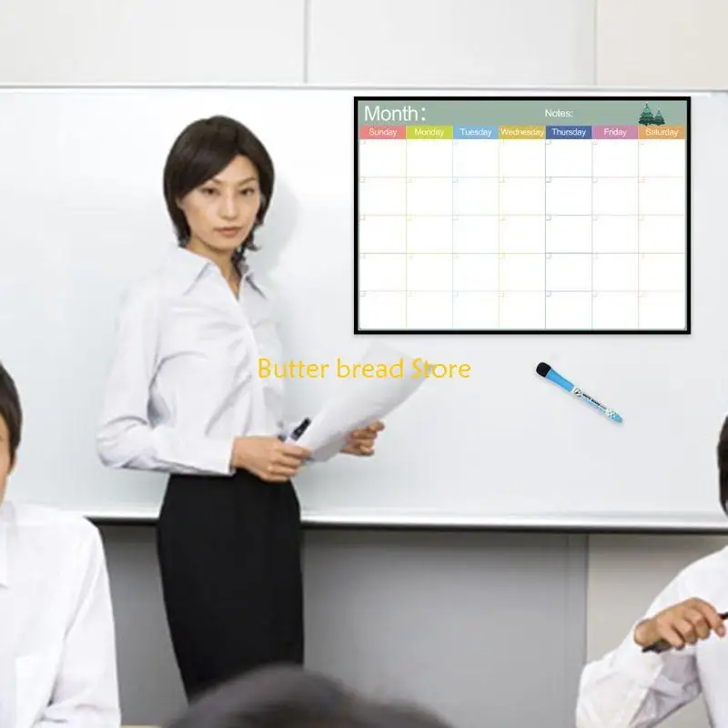 W89C A3マグネティックマンスリープランナーホワイトボード冷蔵庫の磁石毎週のメッセージ冷蔵庫掲示
