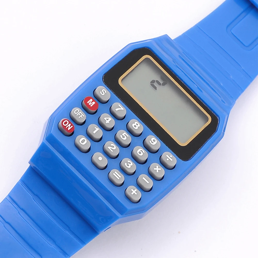 1pcs Children Electronic Calculator Silicone Date Multi-Purpose Keypad Wrist Watch Portable School Supplies
