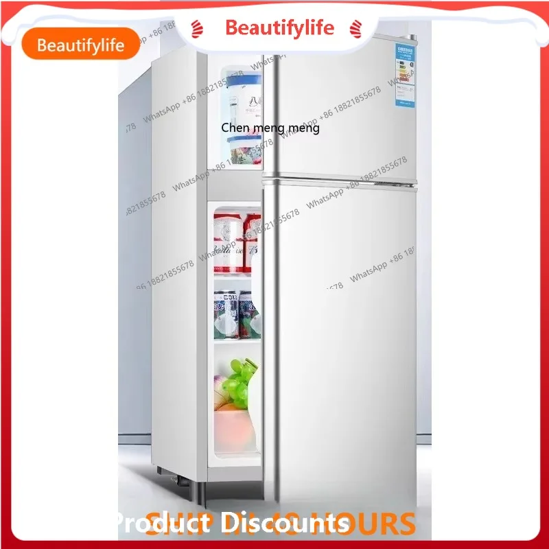 H  Double-door large-capacity refrigerator for first-class energy-saving household mini-small rental room