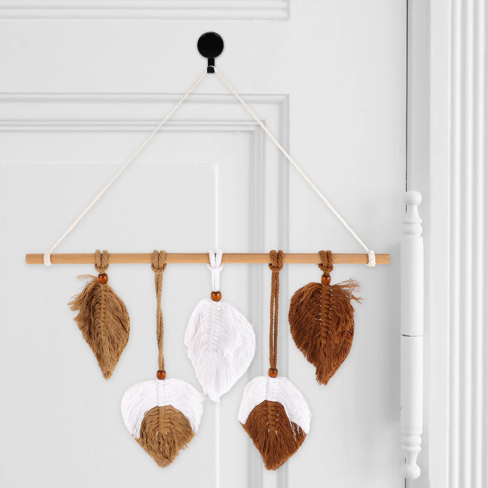 

Macrame Hanging Leaves Bedroom Living Room Nursery Woven Leaf Art Handcrafted Lightweight Wall Decor Large Small Tapestries For
