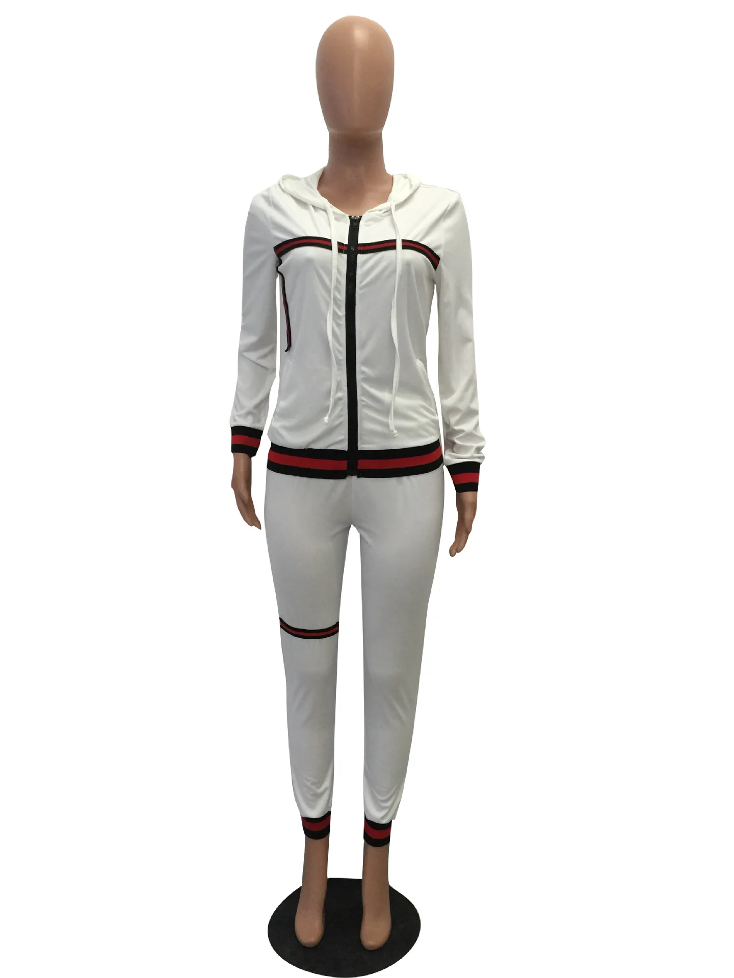 Women Jogging Tracksuit Outfits Fashion Jogger Zipper Thread Jacket Coat & Pencil Pants Casual Two Piece Suit Set