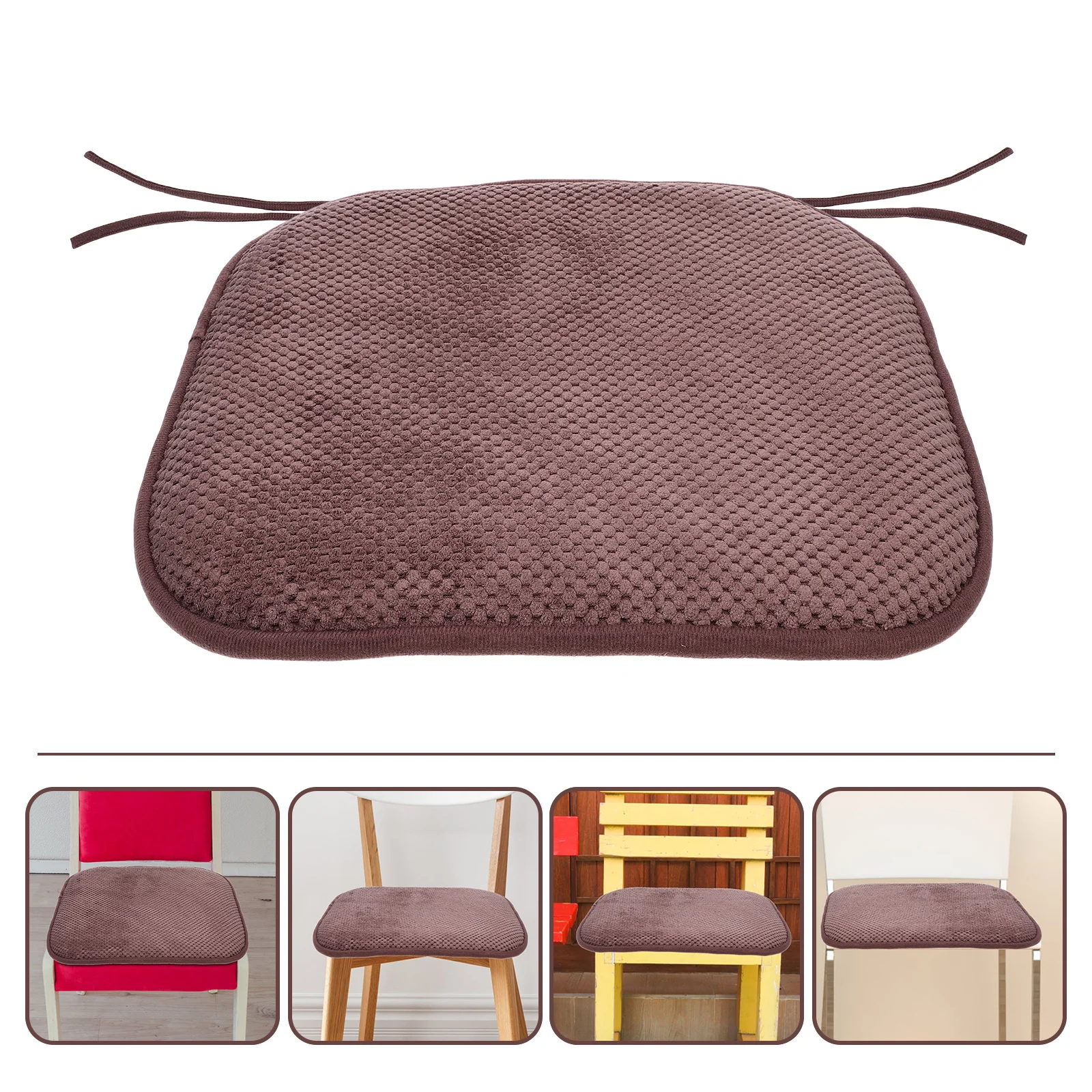 

Slow Rebound Memory Foam Chair Cushion Strap Design Comfortable Seat Pad Polyester Material Office Dining Table Chair Cushion