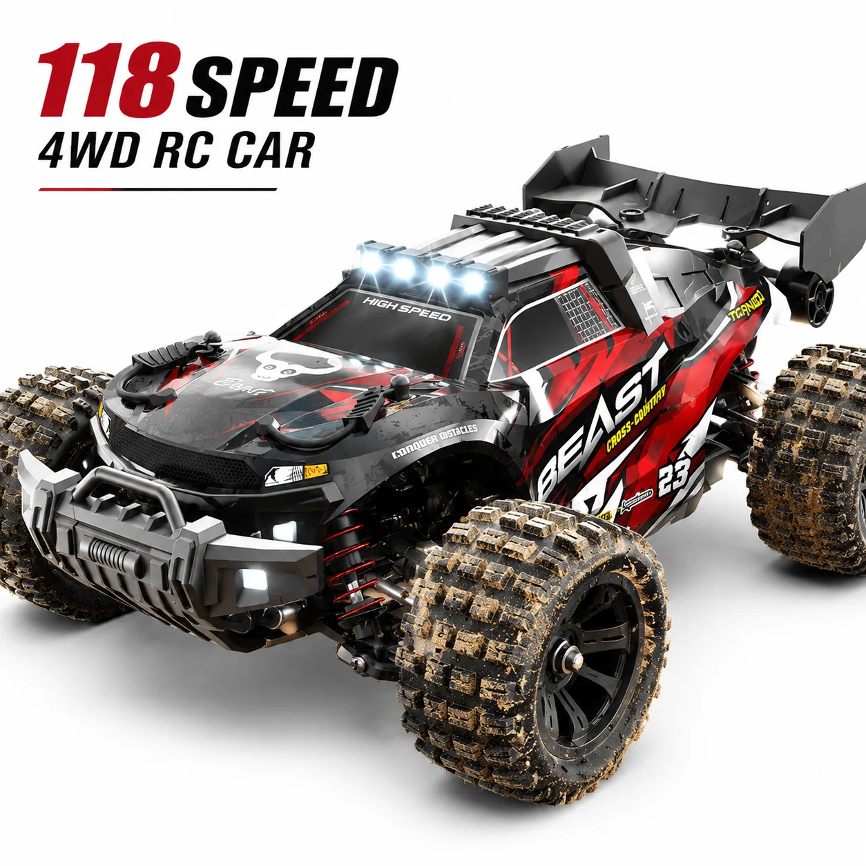 SG118MAX Brushless RC Monster Truck 50KM/H High Speed 4WD All Terrain Off Road Buggy 2.4GHz Full Proportional Remote Control Car