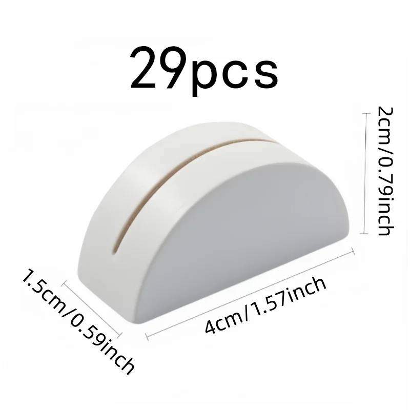 29 pcs Wooden Half Round Stands for Photo Card Holders, Smooth Polished Surface, Natural Wood Finish