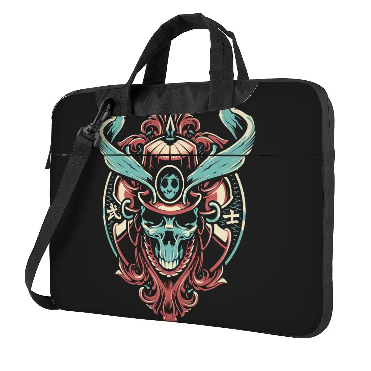 

Samurai Skull Laptop Bag Case Protective Vintage Computer Bag Bicycle Crossbody Laptop Pouch