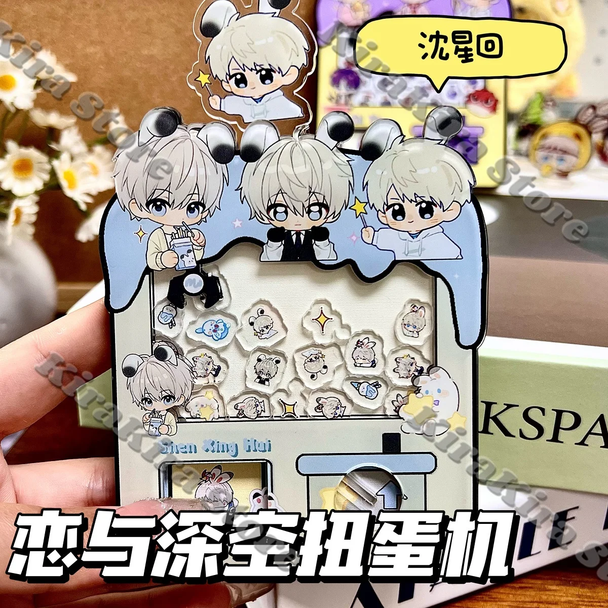 Love and Deepspace Xavier Sylus Caleb Acrylic Standing Plate Anime Q Version Keychain Cosplay Rafayel Zayne Present Keyring