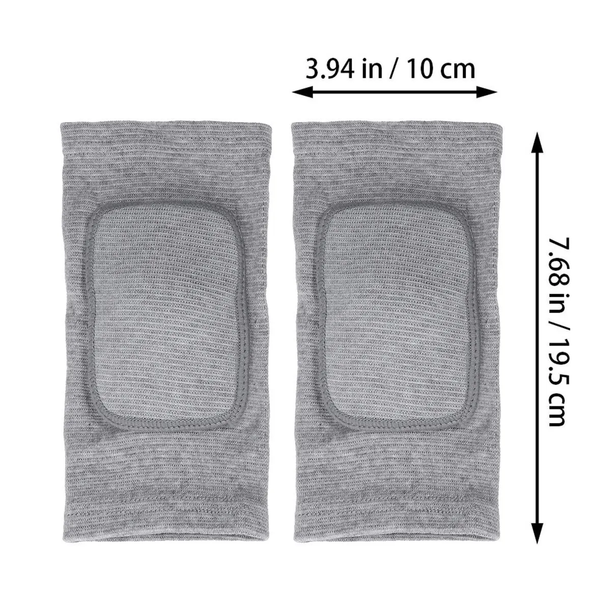 زوج من واقي الركبة الرمادي، إسفنجة سميكة مرنة غير قابلة للسقوط، دعامة دعم قابلة للتنفس، أكمام رياضية