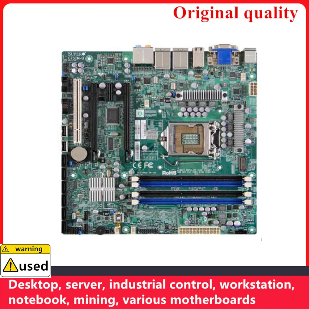 usado para supermicro c7sim q motherboards lga 1156 ddr3 32g servidor workstation placa mae pci pci e20 sata ii usb20 01