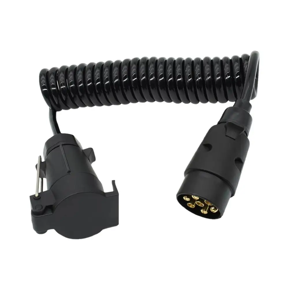 

7 Pin Trailer Truck Light Board Extension Cable Male To Female Power TPU 1.3m Trailer Spring Wire Car Accessories