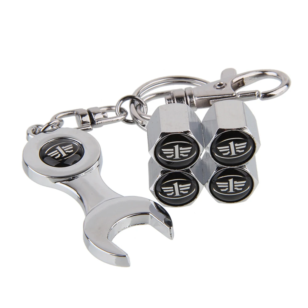 

Car Accessories Auto Car Wheel Tire Valve Stem Caps Keychain For FAW Xiali Oley Vela Charade V5 V2 B50 Vela Besturn Vita Vizi