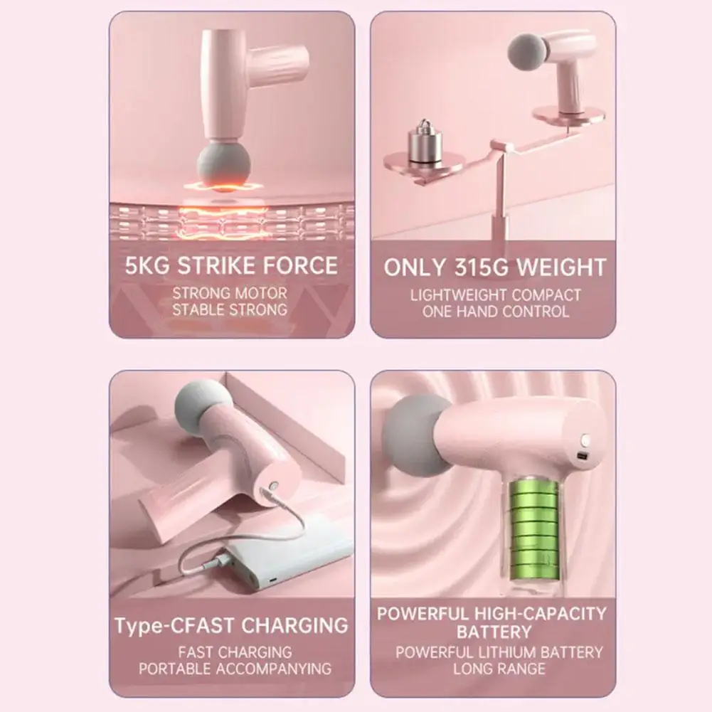 1PCS MINI Fascia Gun USB Charging Portable Gift Helps Relieve Muscles Soreness Care Relax Exercise Body ﻿ And After Tool U4V7