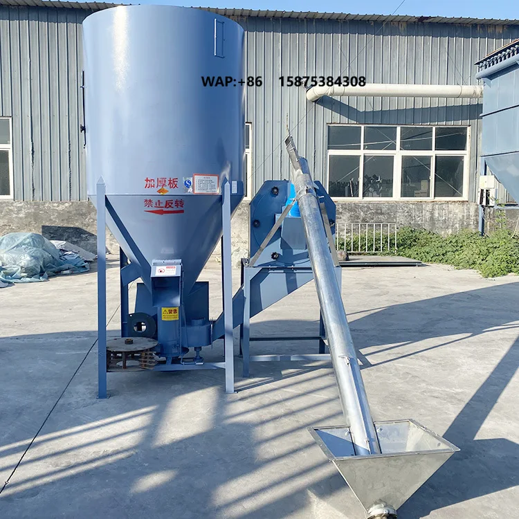1000kg/h Vertical Farm Chicken Feed Making Processing Machine Animal Food Machine Farm Animal Feed Crushing and Mixing Machine