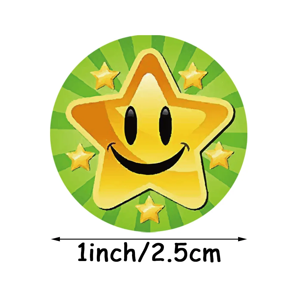 50-500pcs Children Reward Stickers Creative School Supplies Reward Cute Star Sticker 2.5cm Circle Kids Toy Stickers